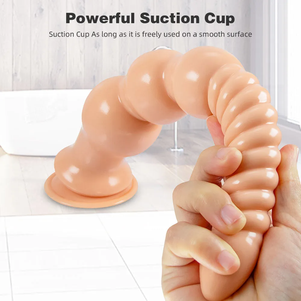 12 inch Long Dildo Butt Plug - Soft Silicone Dildos Penis Thrusting with Powerful Sucker