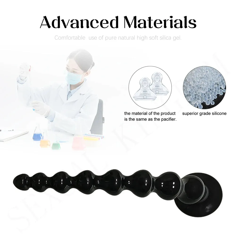 14 inch Long Anal Beads Butt Plug -Silicone Dildo Sex Toy for Men Women