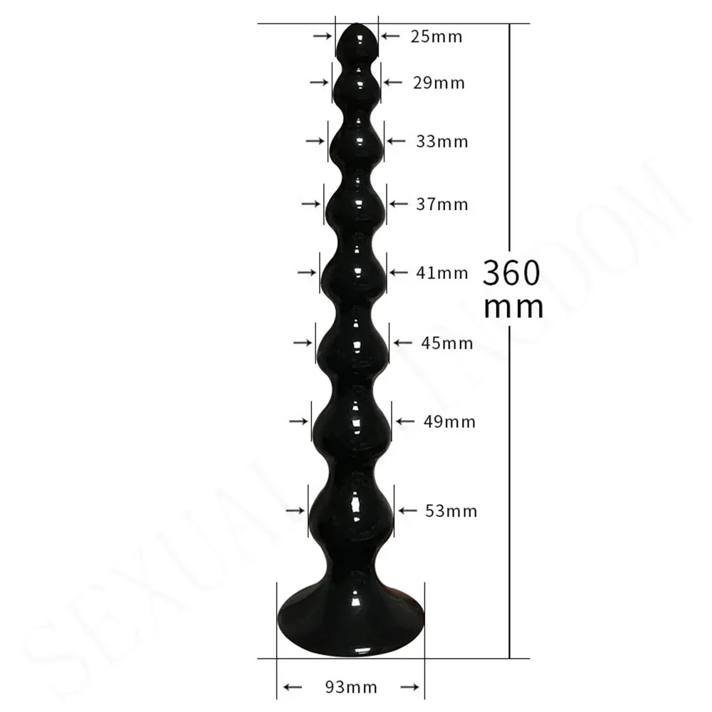 14 inch Long Anal Beads Butt Plug -Silicone Dildo Sex Toy for Men Women