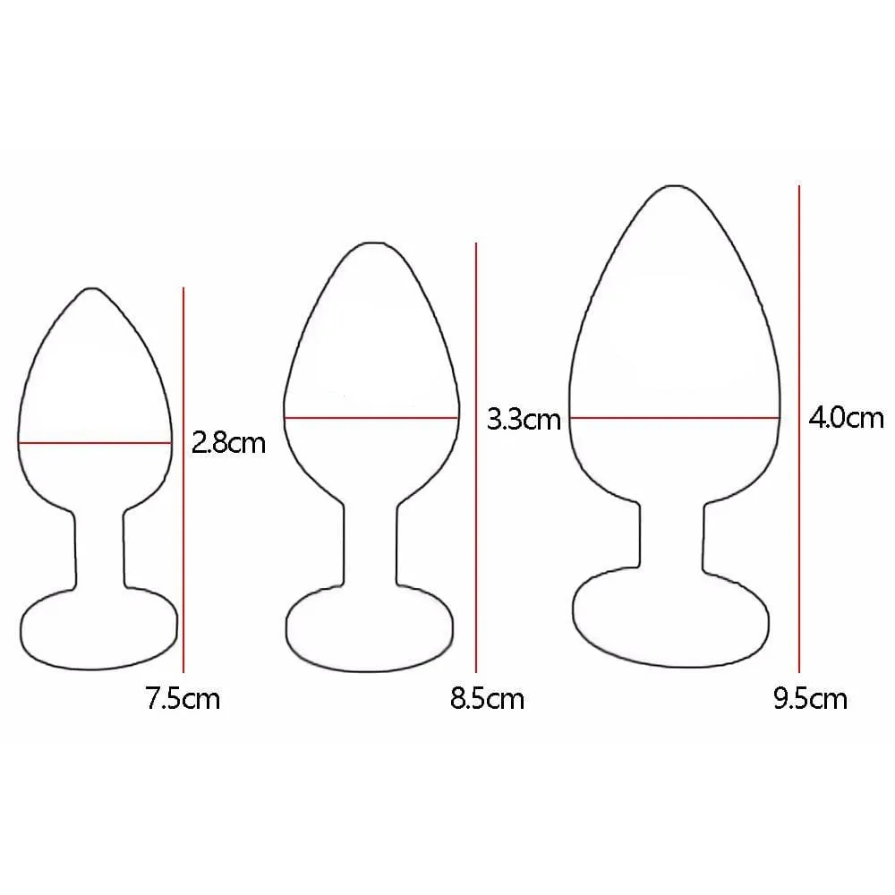 4 Colors Jeweled Pink Silicone Plug