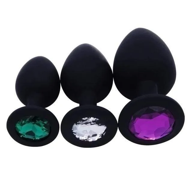 4 Colors Jeweled Pink Silicone Plug