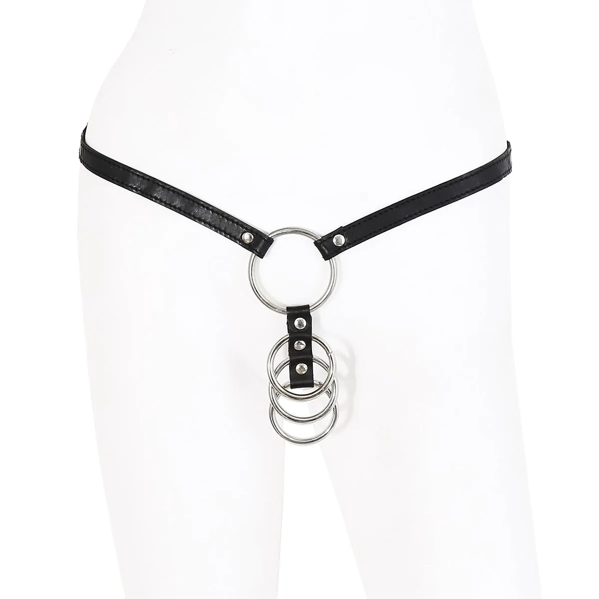 4 Gates Of Hell Cock Ring With Strap | 4 Rings | Fetish | Black | Adjustable