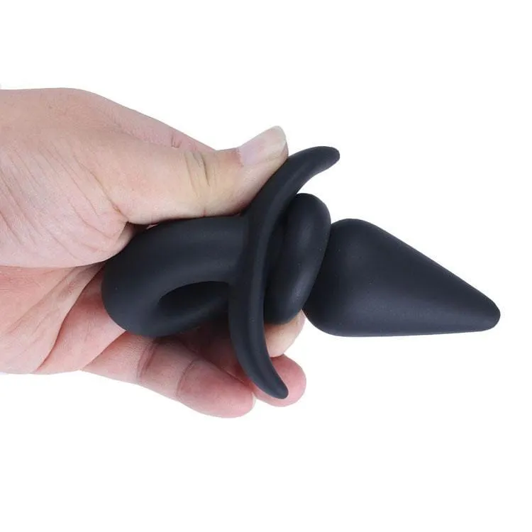 8 Tail Plug Black Dog Silicone