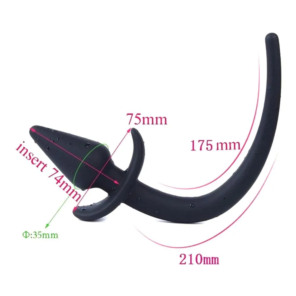 8 Tail Plug Black Dog Silicone