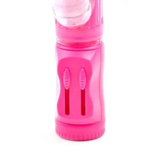 8.75-inch Jelly Pink Multi-speed Rabbit Vibrator with Metal Beads