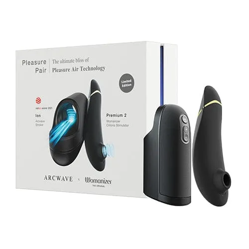 Arcwave - Pleasure Pair Collection Box Ion x Womanizer Premium 2 Couple Massager Set (Black)