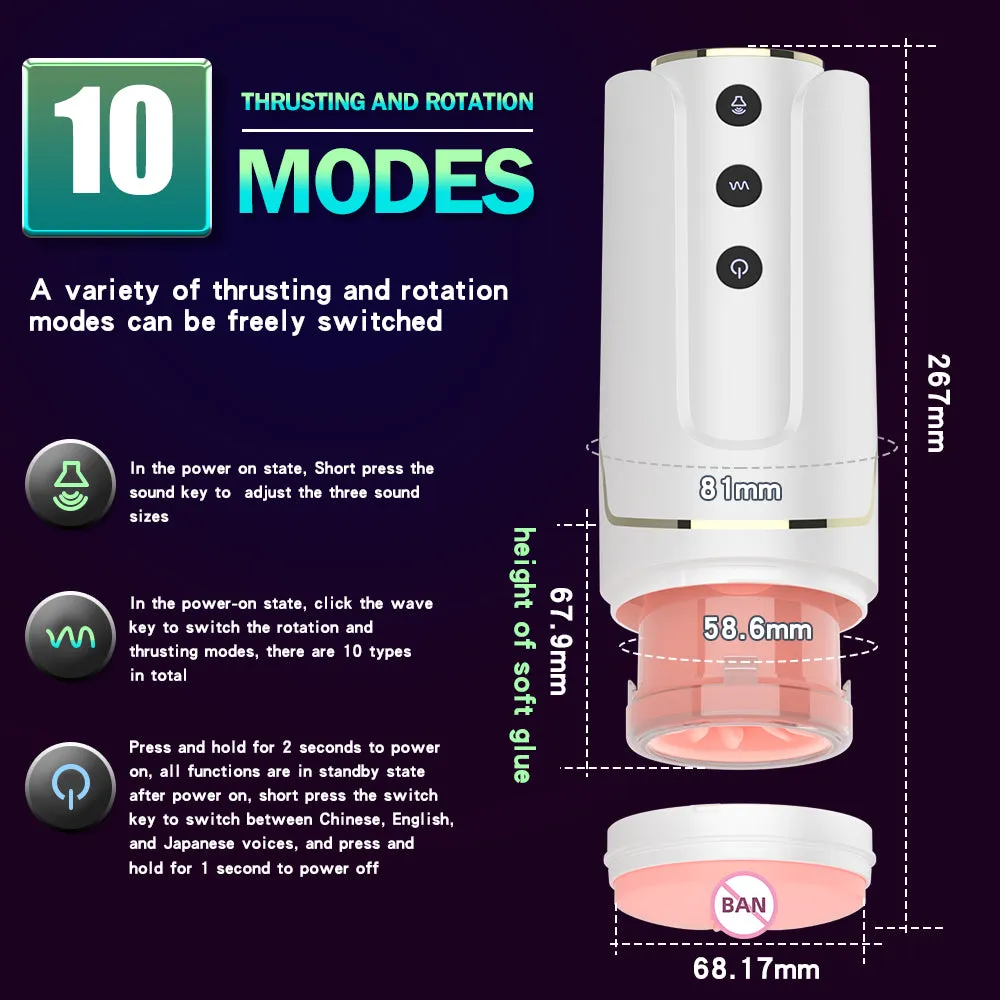 Automatic Pussy Sleeve Male Masturbator - Rotating Penis Massage Sucking Masturbation Adult Toys