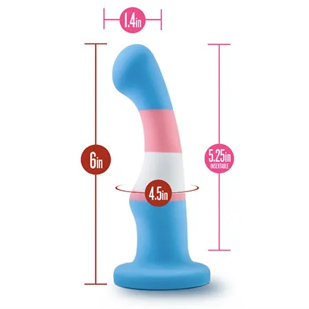Avant Trans Pride Silicone Suction Cup Dildo