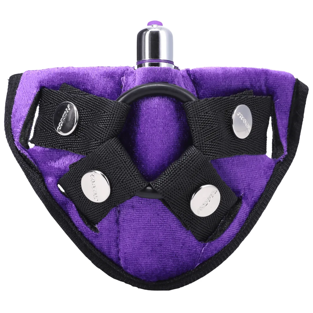 Bend Over Intermediate 2 Dildos   Vibrating Strap-on Harness - Purple
