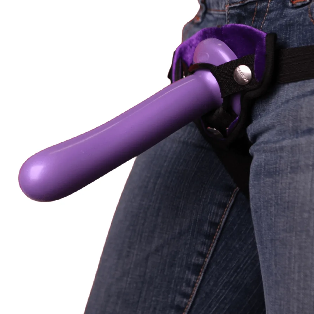 Bend Over Intermediate 2 Dildos   Vibrating Strap-on Harness - Purple
