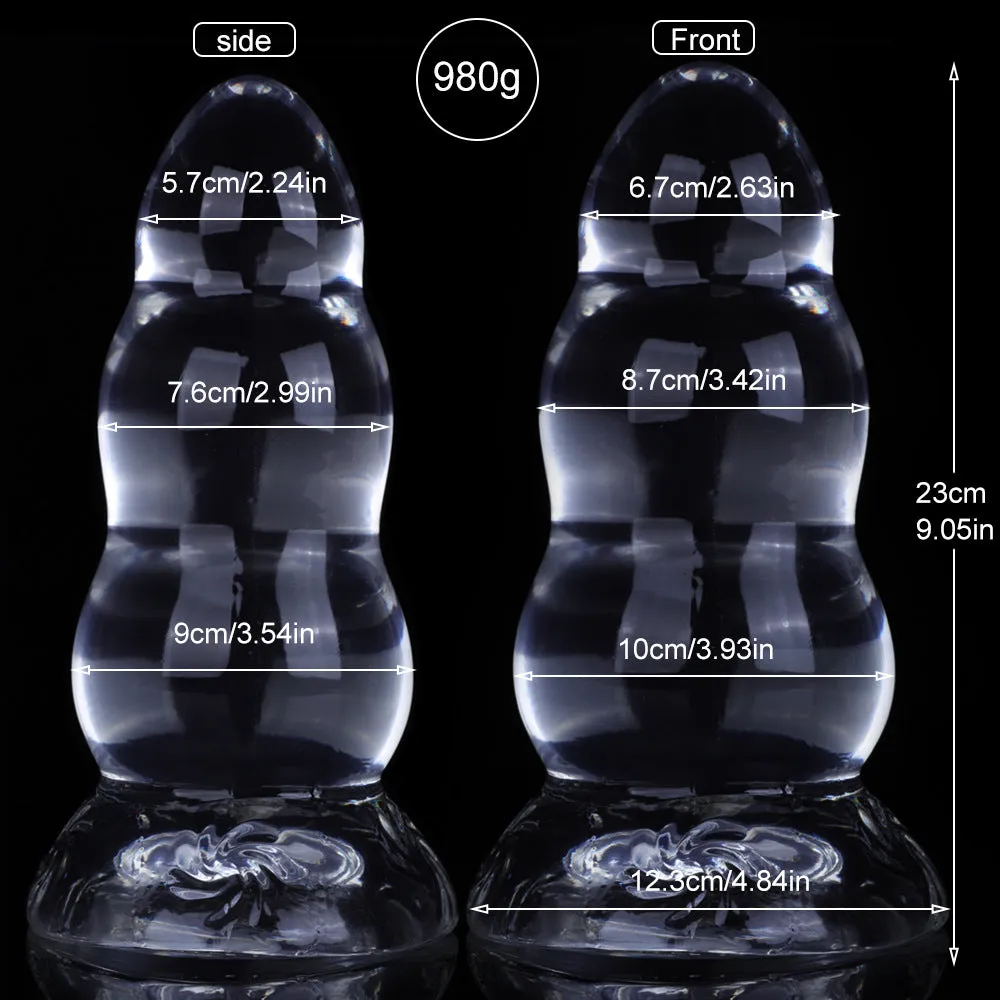 Big Giant Silicone Dildos - Transparent Jelly Huge Anal Plug with Strong Suction Cup