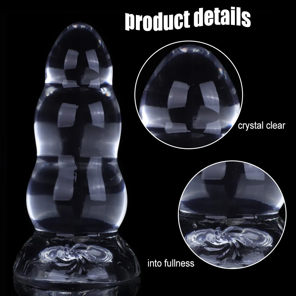 Big Giant Silicone Dildos - Transparent Jelly Huge Anal Plug with Strong Suction Cup