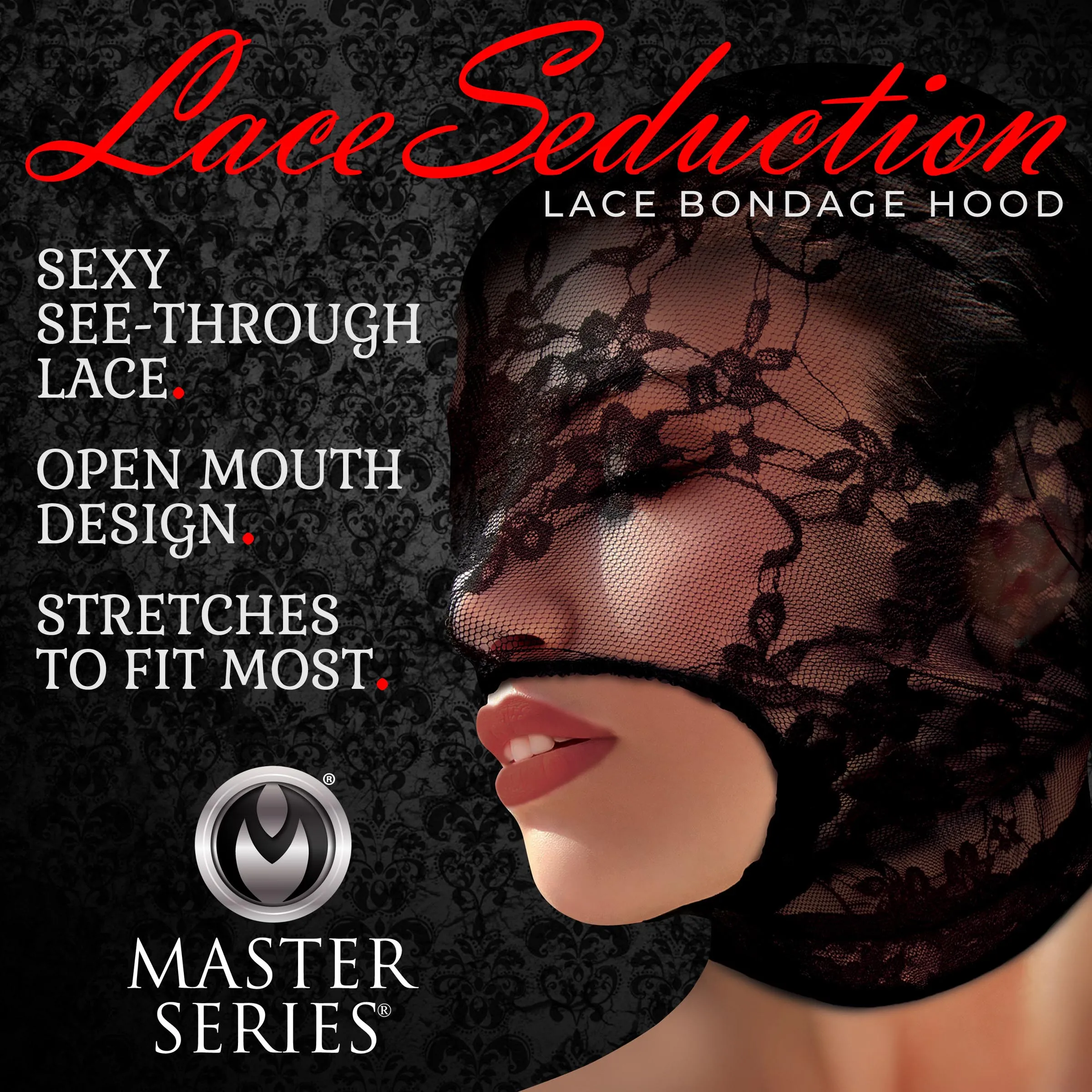 Black Lace Bondage Hood