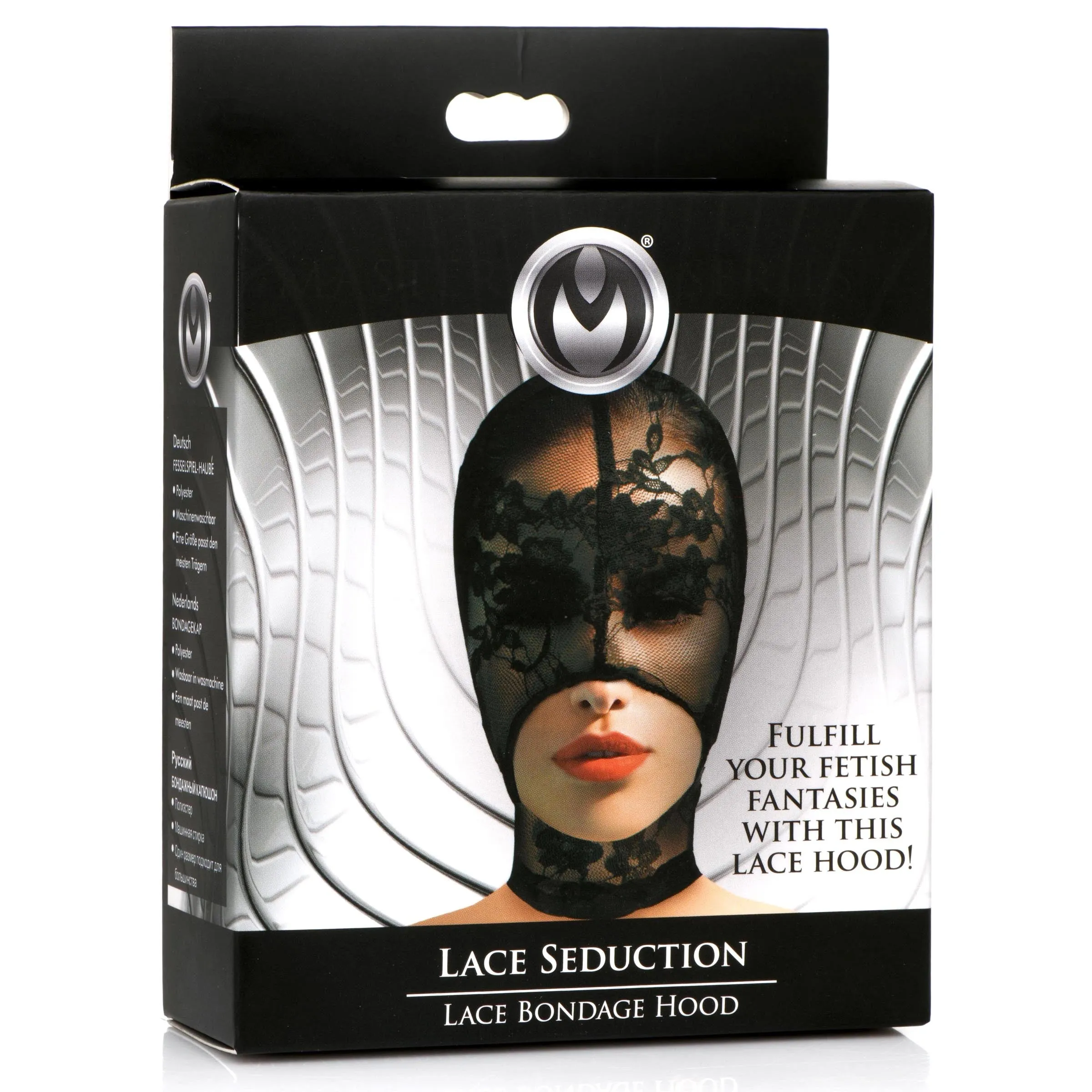 Black Lace Bondage Hood