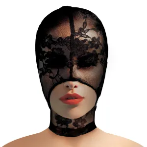 Black Lace Bondage Hood