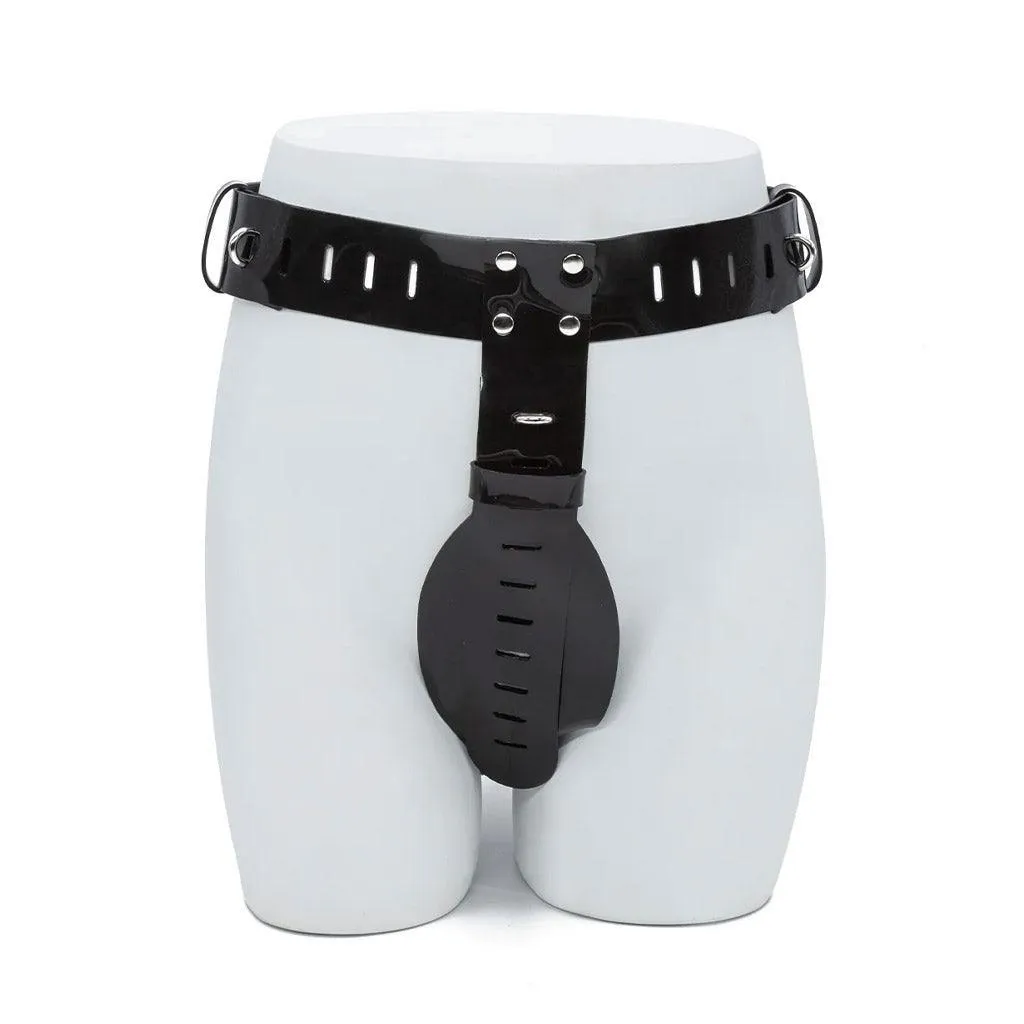 Black PVC Deluxe Female Chastity Belt