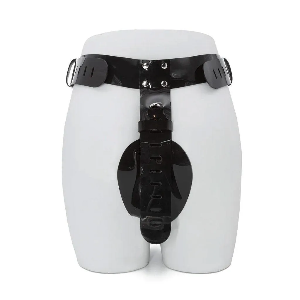 Black PVC Deluxe Female Chastity Belt
