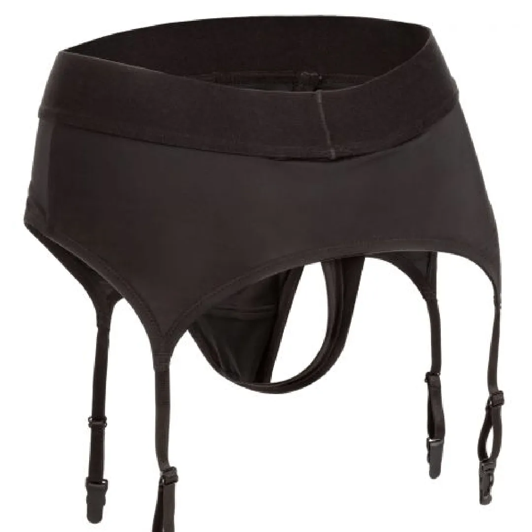 Boundless Backless Strap-on Thong with Garter - L/XL