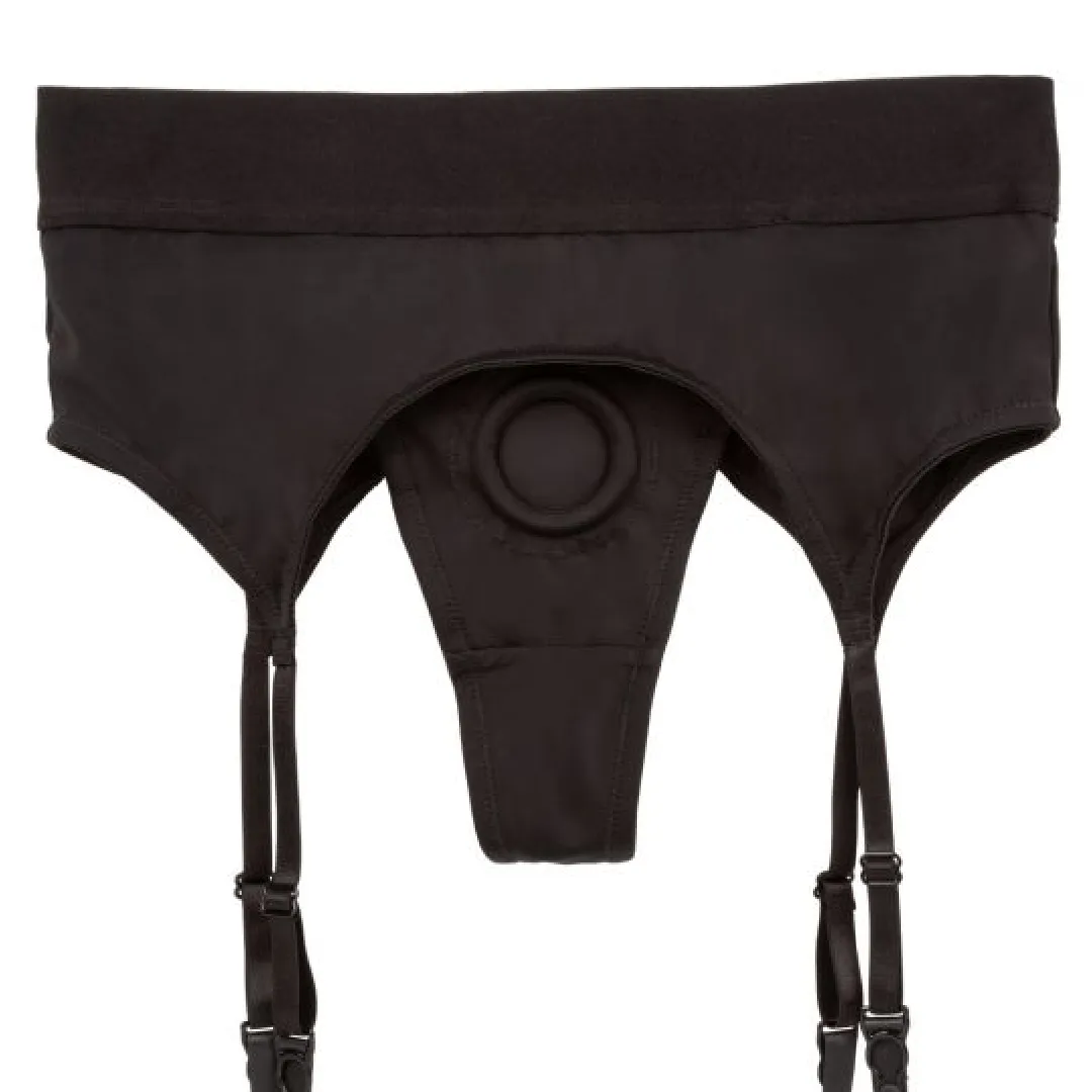 Boundless Backless Strap-on Thong with Garter - L/XL