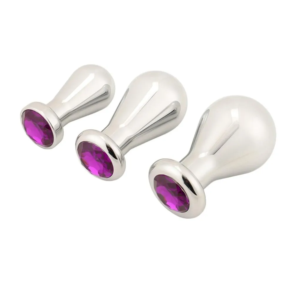 Bulb Shaped Jeweled Plug 3 Piece Set