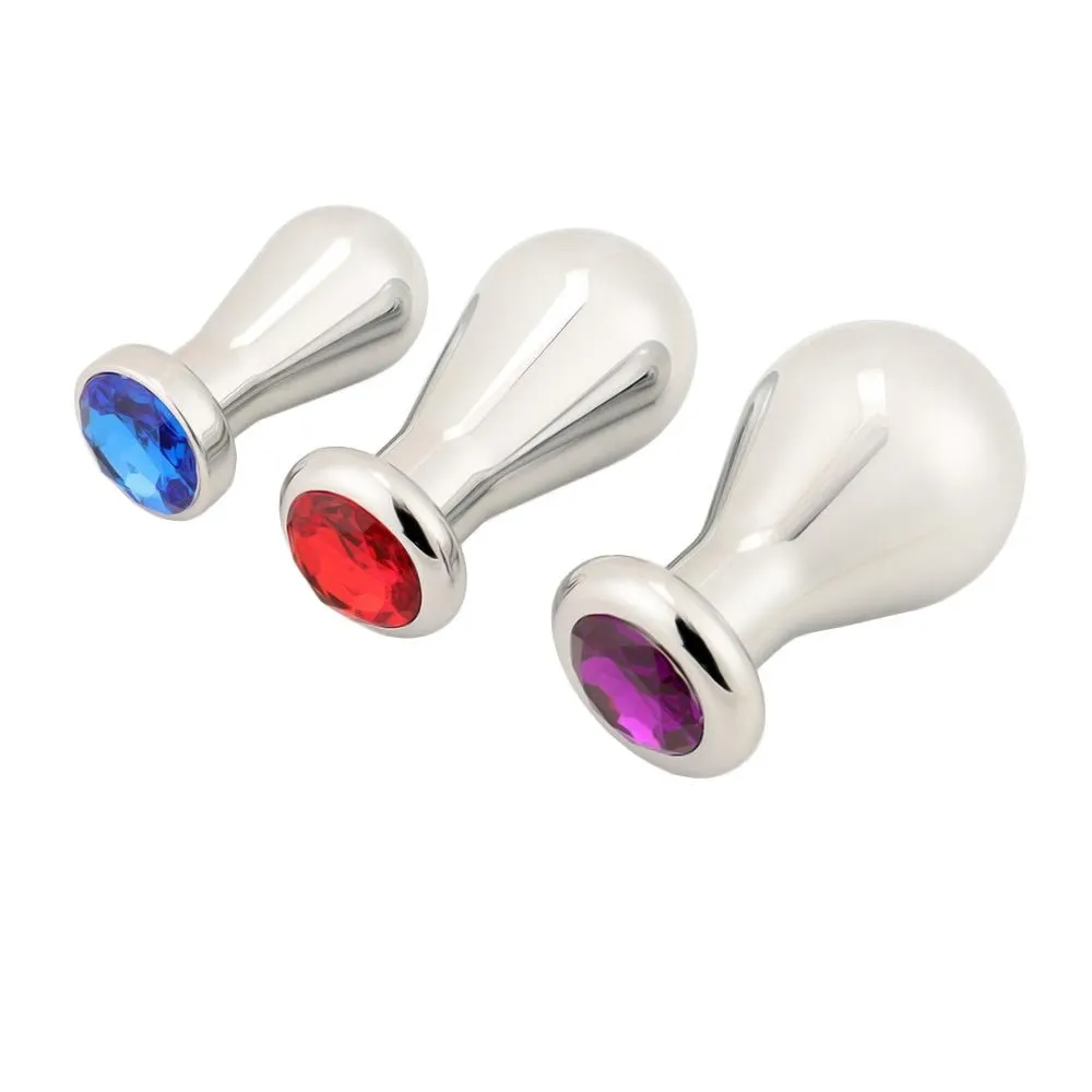 Bulb Shaped Jeweled Plug 3 Piece Set