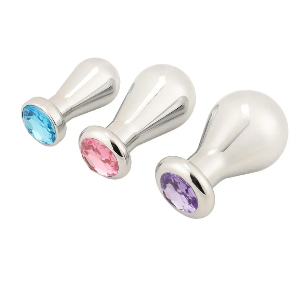 Bulb Shaped Jeweled Plug 3 Piece Set