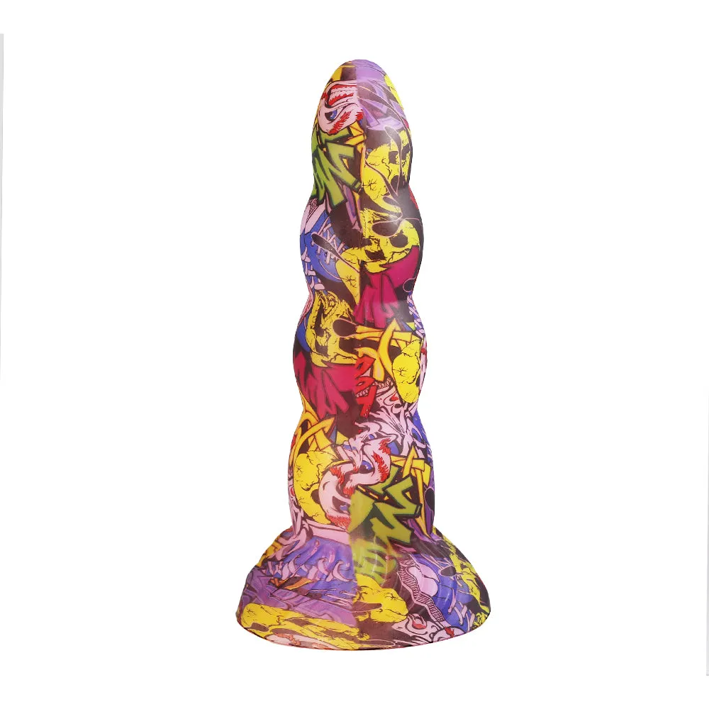Camo Colorful Anal Dildo Buttplug Prostate Massager - Big Suction Cup Silicone Sex Toys for Women