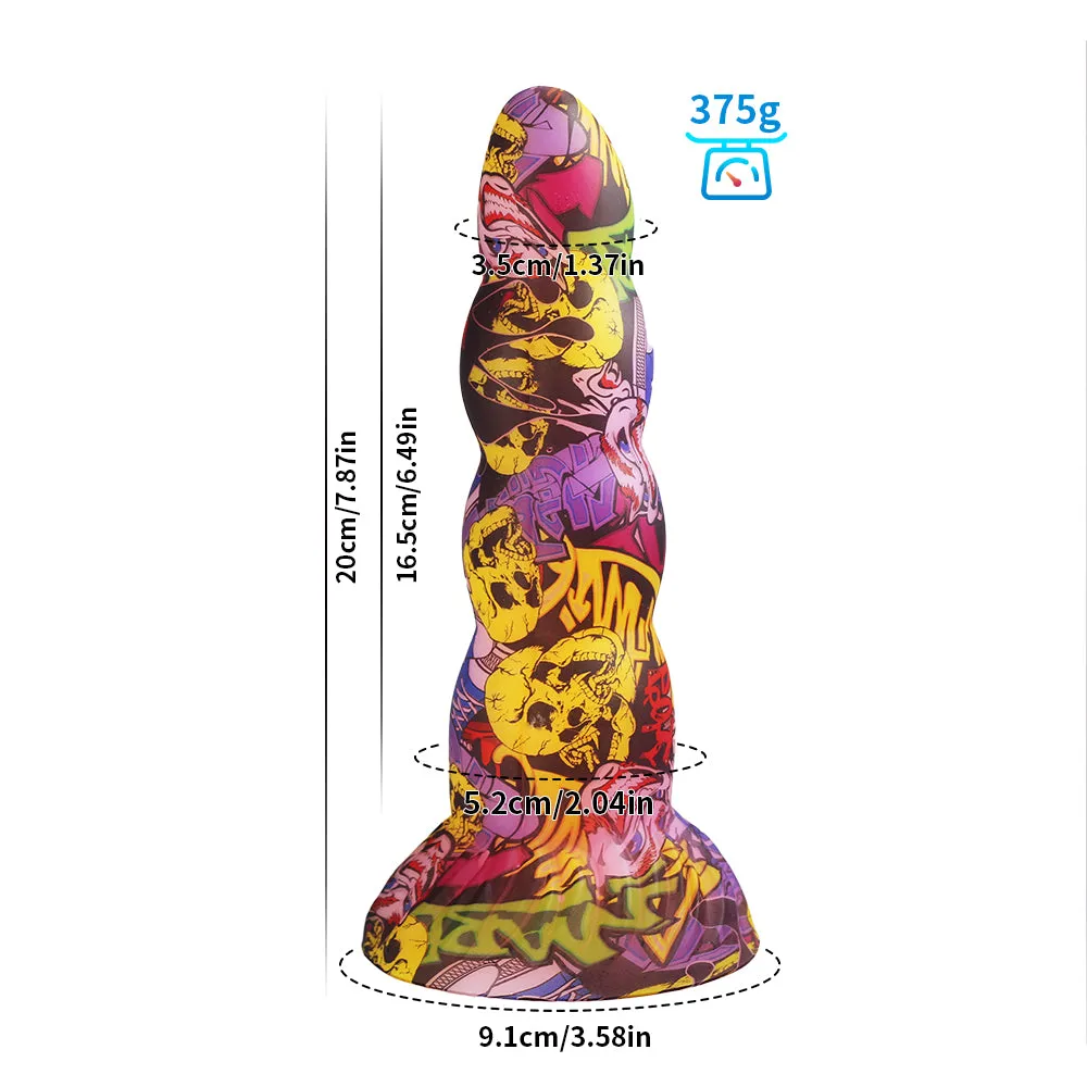 Camo Colorful Anal Dildo Buttplug Prostate Massager - Big Suction Cup Silicone Sex Toys for Women