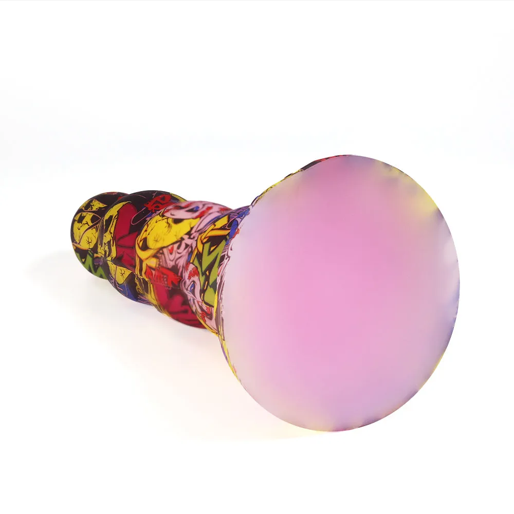 Camo Colorful Anal Dildo Buttplug Prostate Massager - Big Suction Cup Silicone Sex Toys for Women