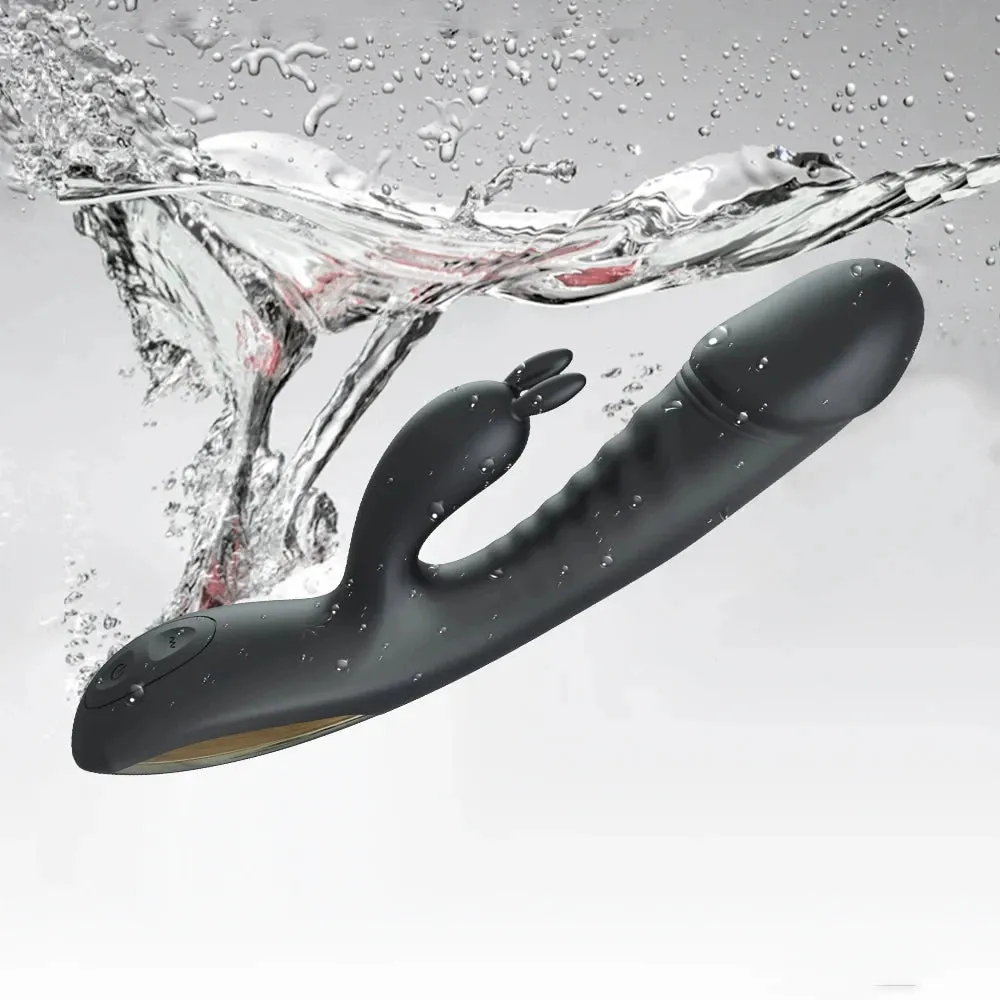 Clit Clamps Rabbit Vibrator - Vibrating Dildo Double End G Spot Clitoral Stimulator