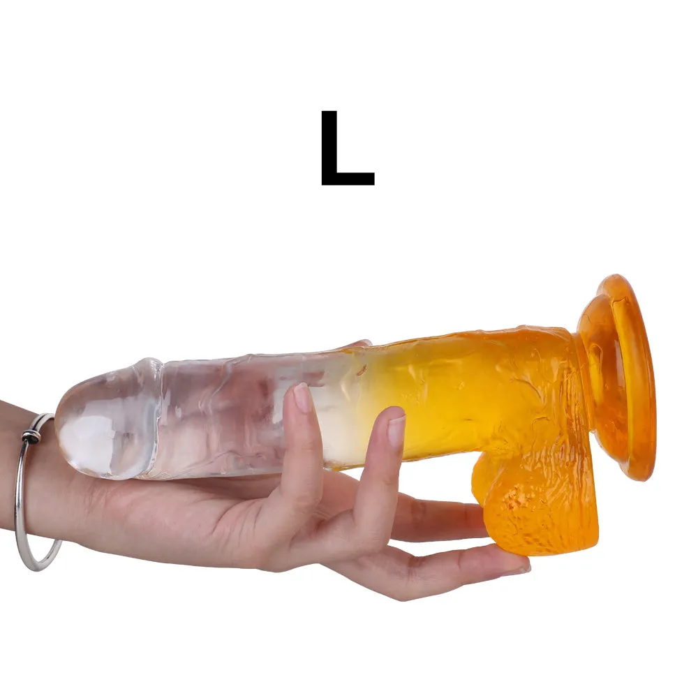 Colored Realistic Dildo Prostate Massager - Jelly Suction Cup Sex Toys for Men Women