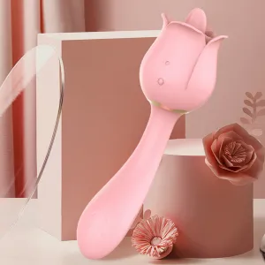 Double Anal Dildo G Spot Vibrator Clit Stimulator - Tongue Licking Rose Toy Women Vibrator