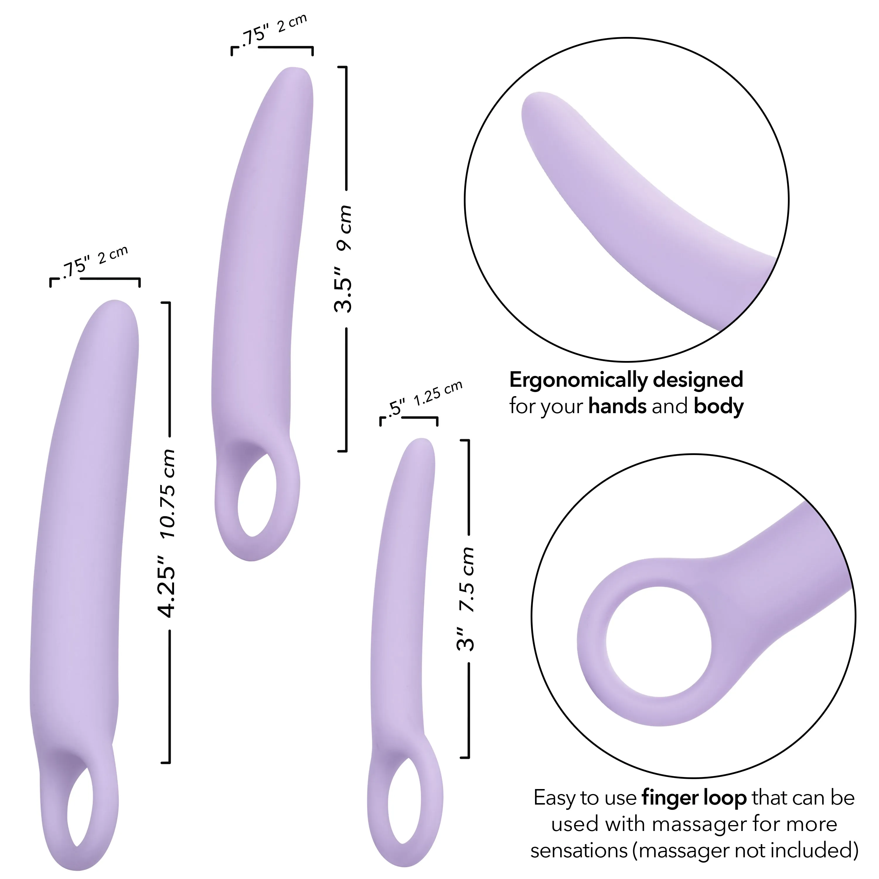 Dr. Berman® Alena Set of 3 Graduated Silicone Vaginal Dilators