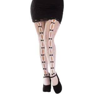 Dresuri LegAvenue - Stockings. cu decupaj si fundite. alb (model 9733)