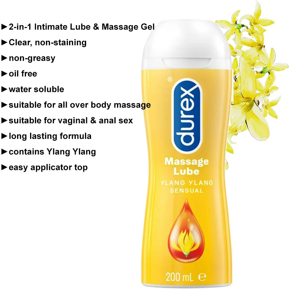 Durex 2-in-1 Sensual Ylang Ylang  Massage Lube (200ml) Personal Sex Lubricant