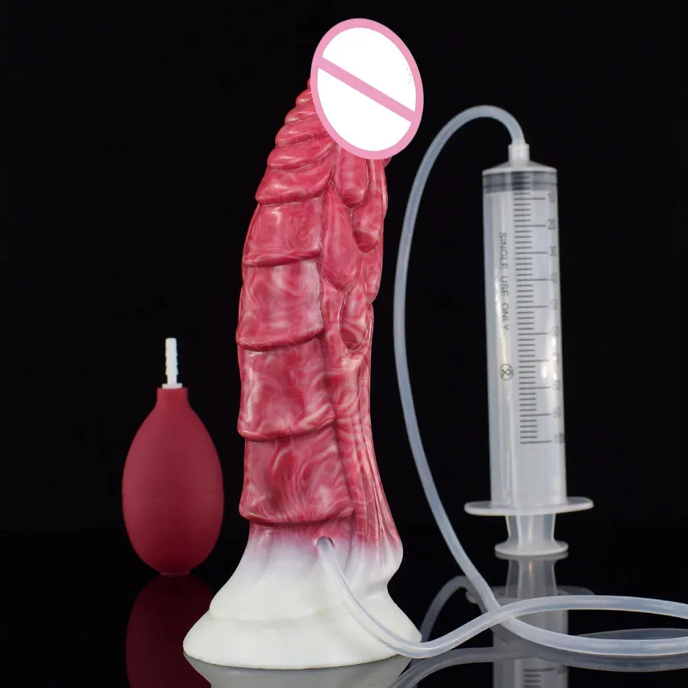 Ejaculating Monster Dragon Dildo Butt Plug - Water Jet Squirting Vagina Anal Sex Toys