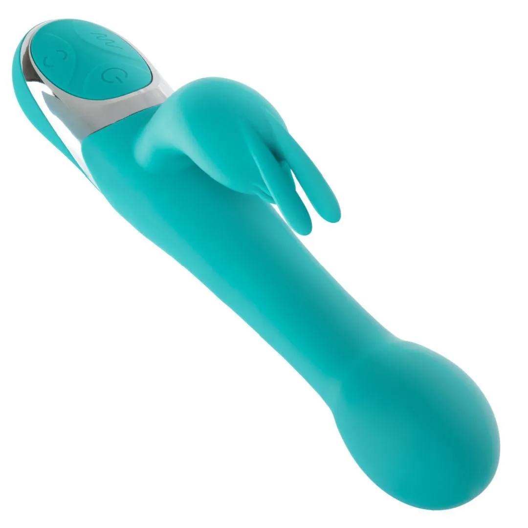Enchanted Oscillate Rotating Head Thrusting Rabbit Vibrator - Teal
