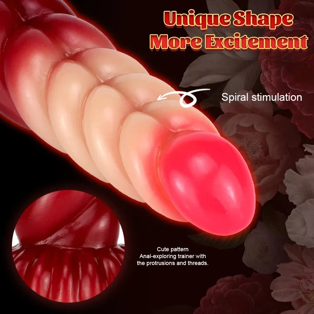 Fantasy Sprial Anal Dildo Butt Plug - Realistic Silicone Vagianl Prostate Female Sex Toys