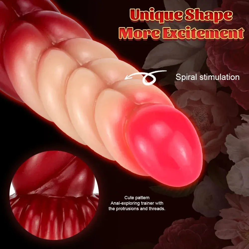 Fantasy Sprial Anal Dildo Butt Plug - Realistic Silicone Vagianl Prostate Female Sex Toys