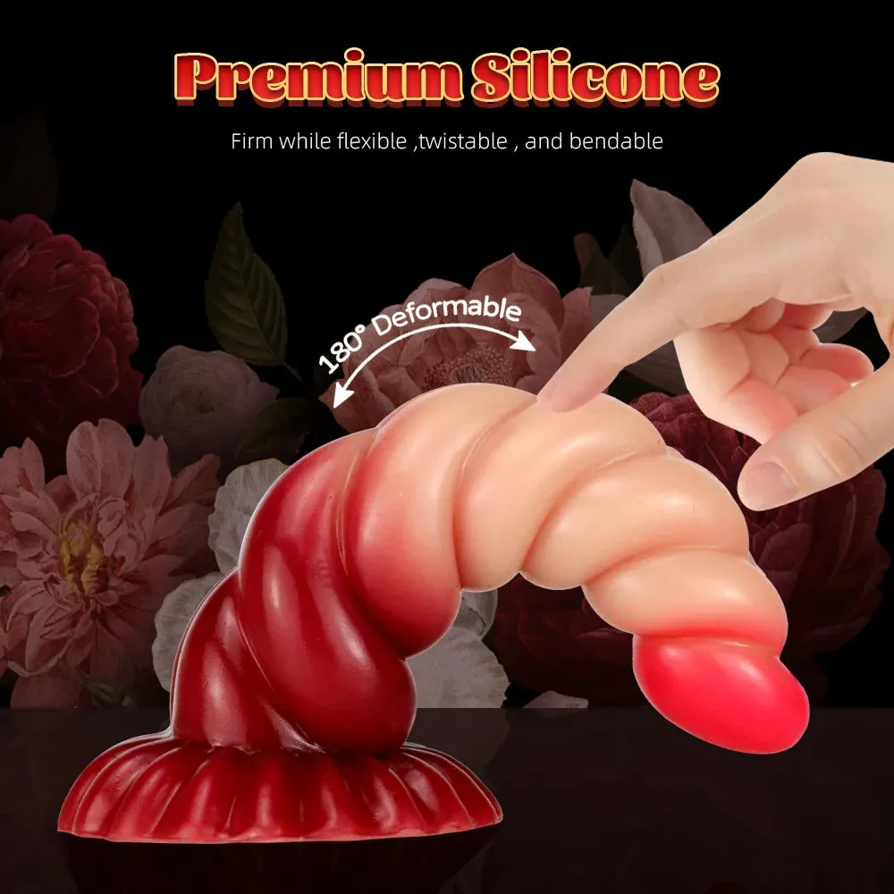 Fantasy Sprial Anal Dildo Butt Plug - Realistic Silicone Vagianl Prostate Female Sex Toys