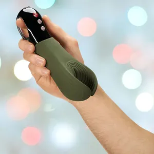 Fun Factory Manta Rechargeable Vibrating Male Stroker For Men - Moss Green