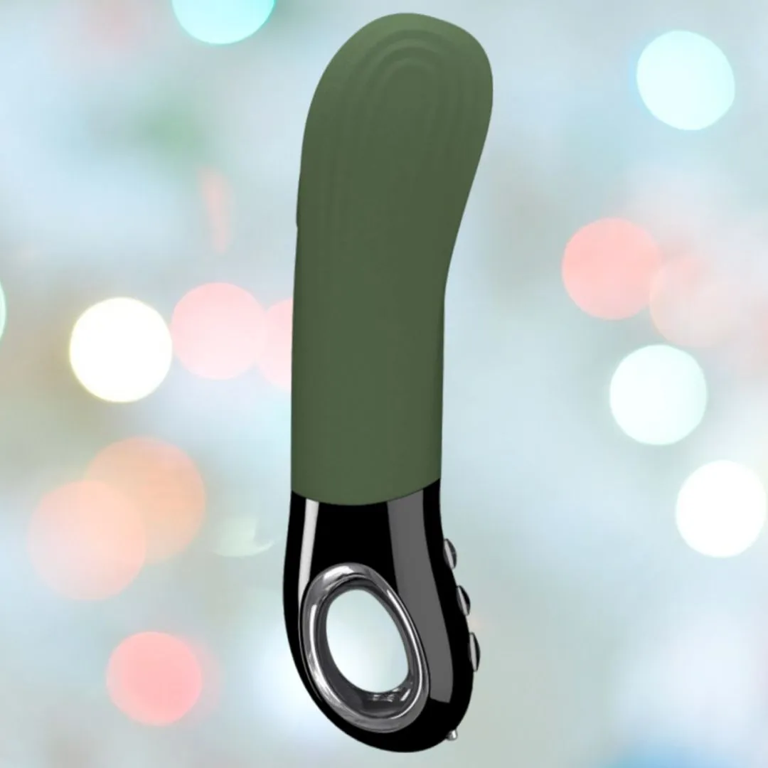Fun Factory Manta Rechargeable Vibrating Male Stroker For Men - Moss Green