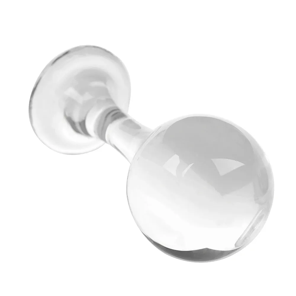 Glass Dildo Butt Plug - 40-60mm Big Ball Pyrex Crystal Anal Plug Sex Toys