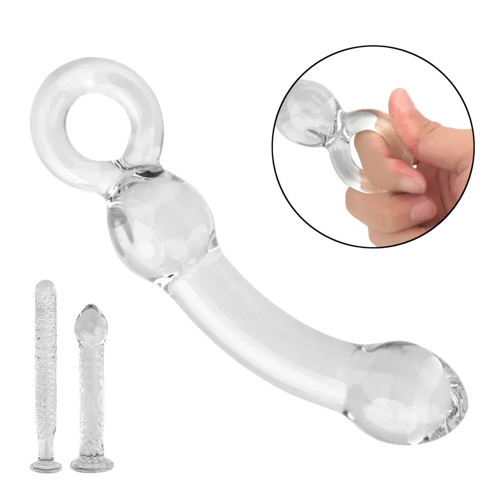 Glass Dildo Butt Plug - Crystal Anal Dildo Prostate Massager Sex Toys