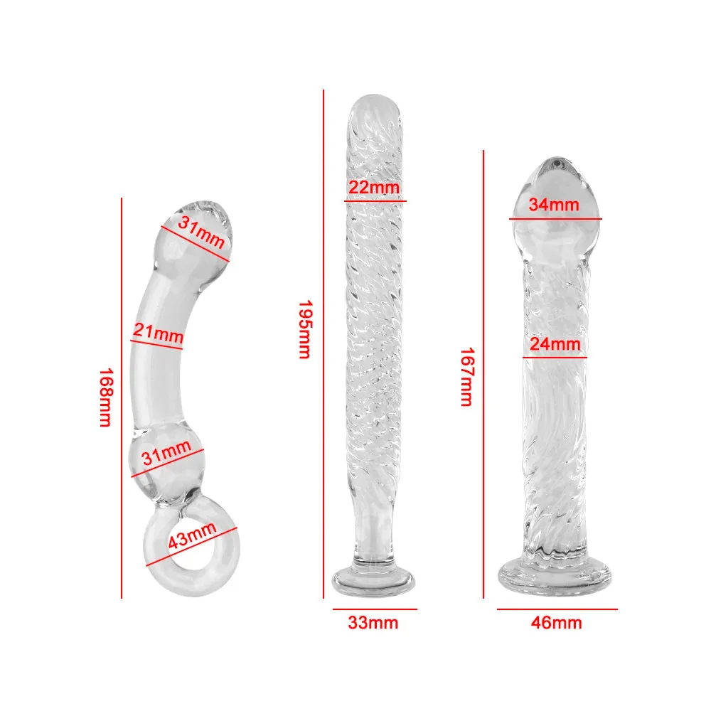 Glass Dildo Butt Plug - Crystal Anal Dildo Prostate Massager Sex Toys