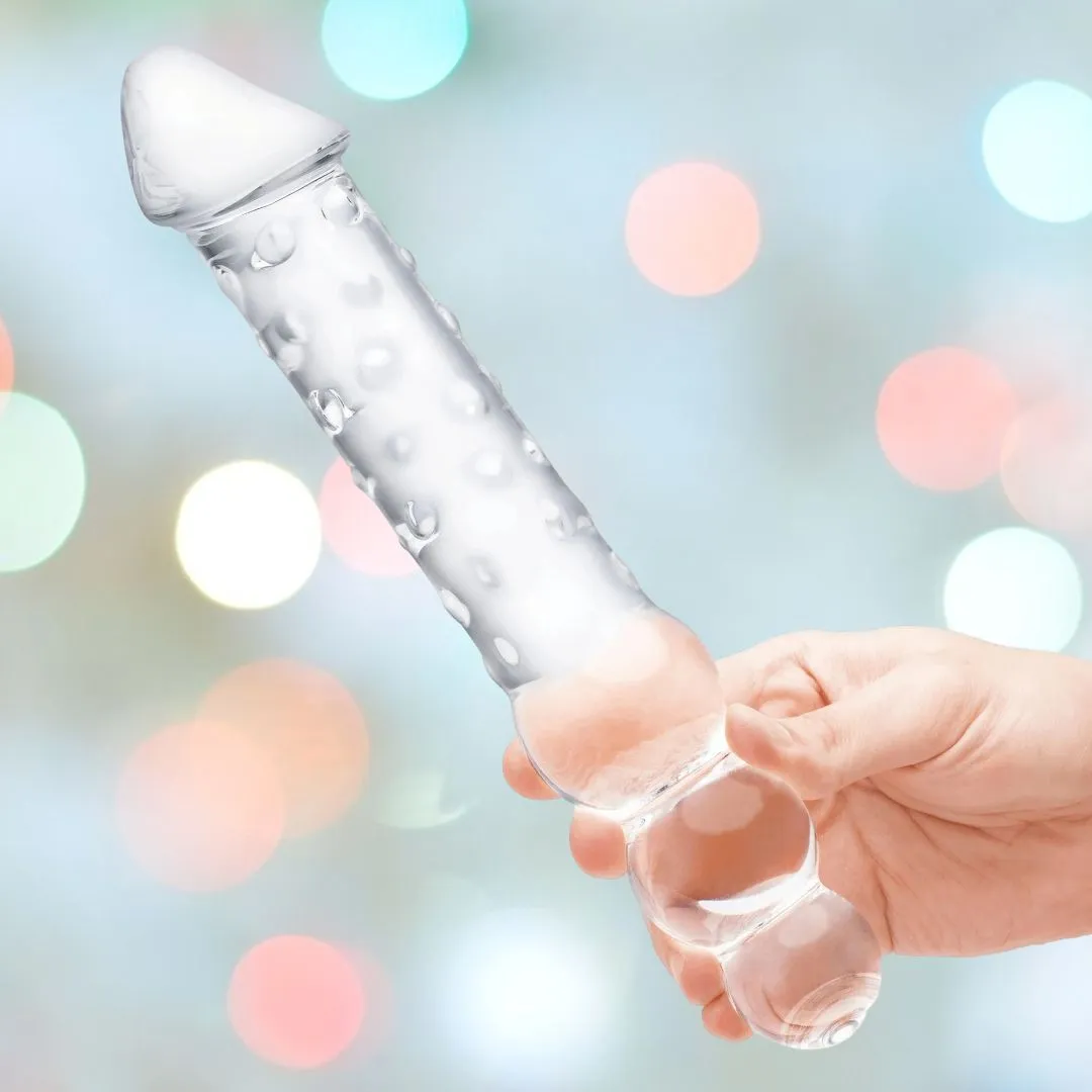 Gläs 12 Double Ended Glass Dildo with Anal Beads