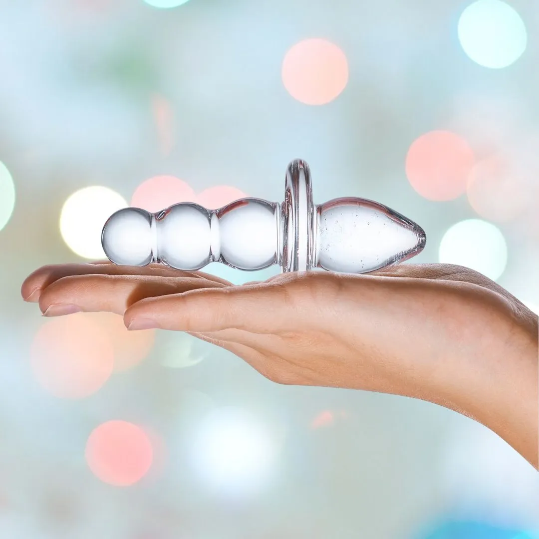 Gläs Titus Glass Beaded Butt Plug Dildo
