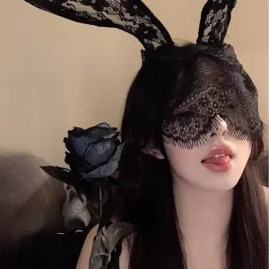 Gothcore Reverie Lace Bunny Mask
