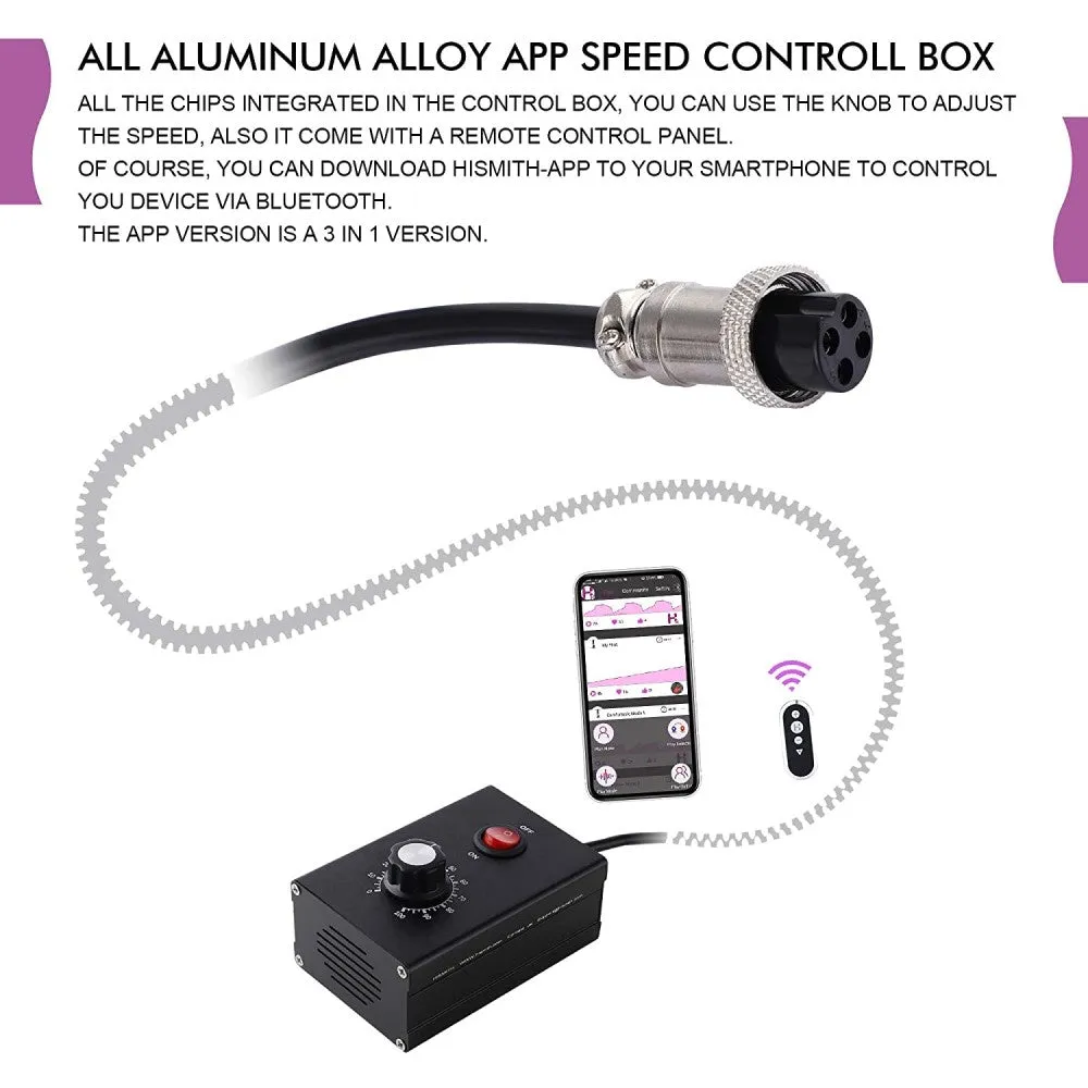 Hismith Dual-Ended Double Penetration Sex Machine with 100-Watt Motor. KlicLok System