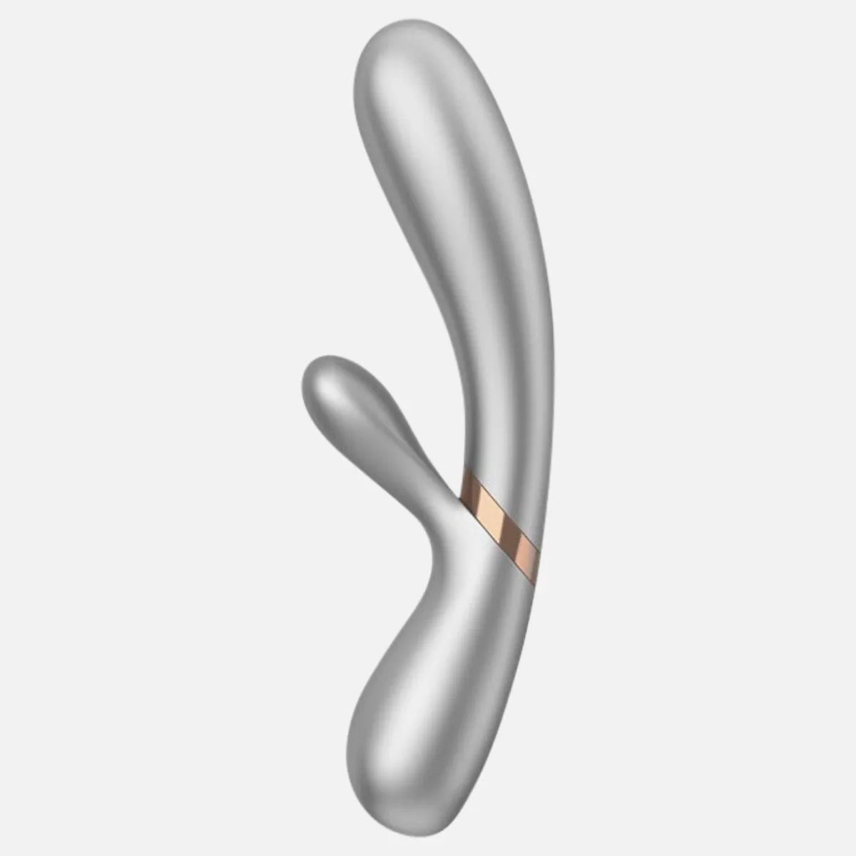 Hot Lover Rabbit Vibrator Incl. Bluetooth   App - Silver/Champagne